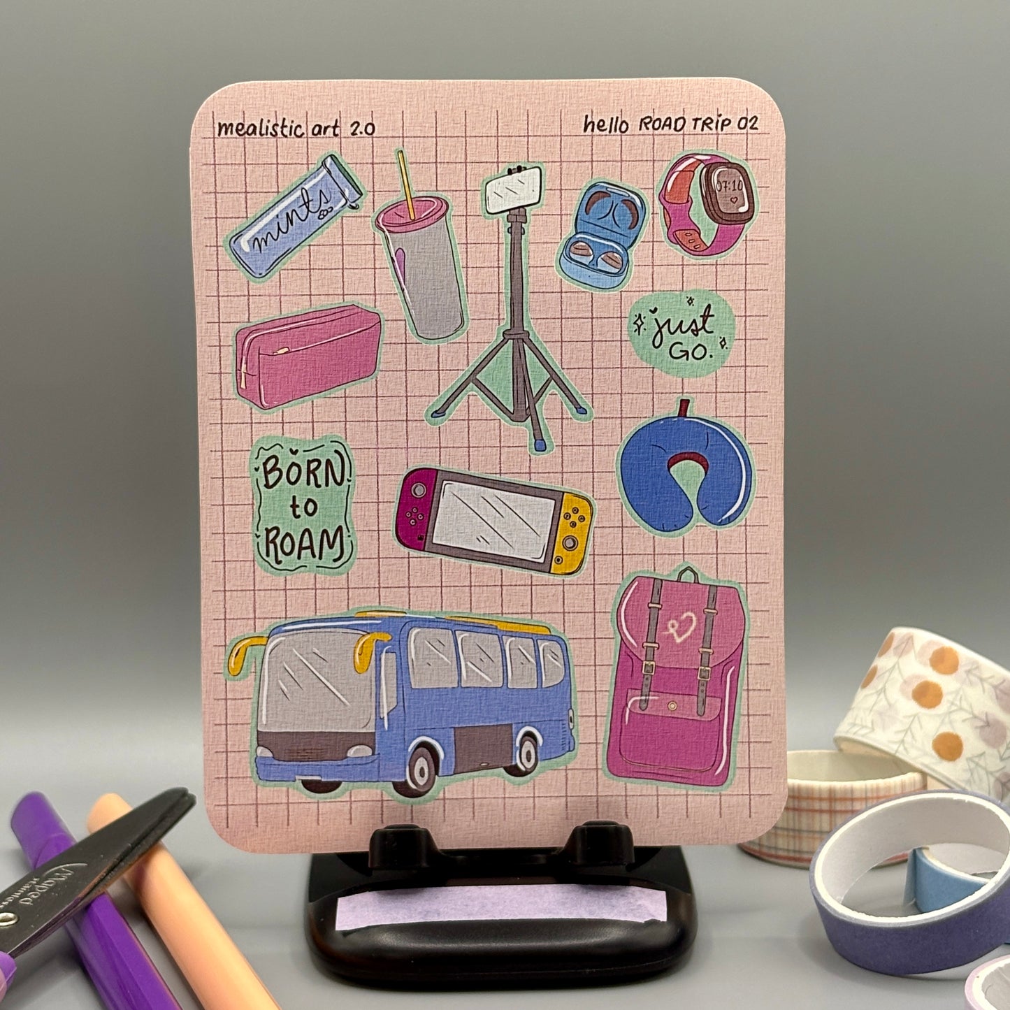 hello ROAD TRIP 02 Sticker Sheet Journal/Planner Stickers