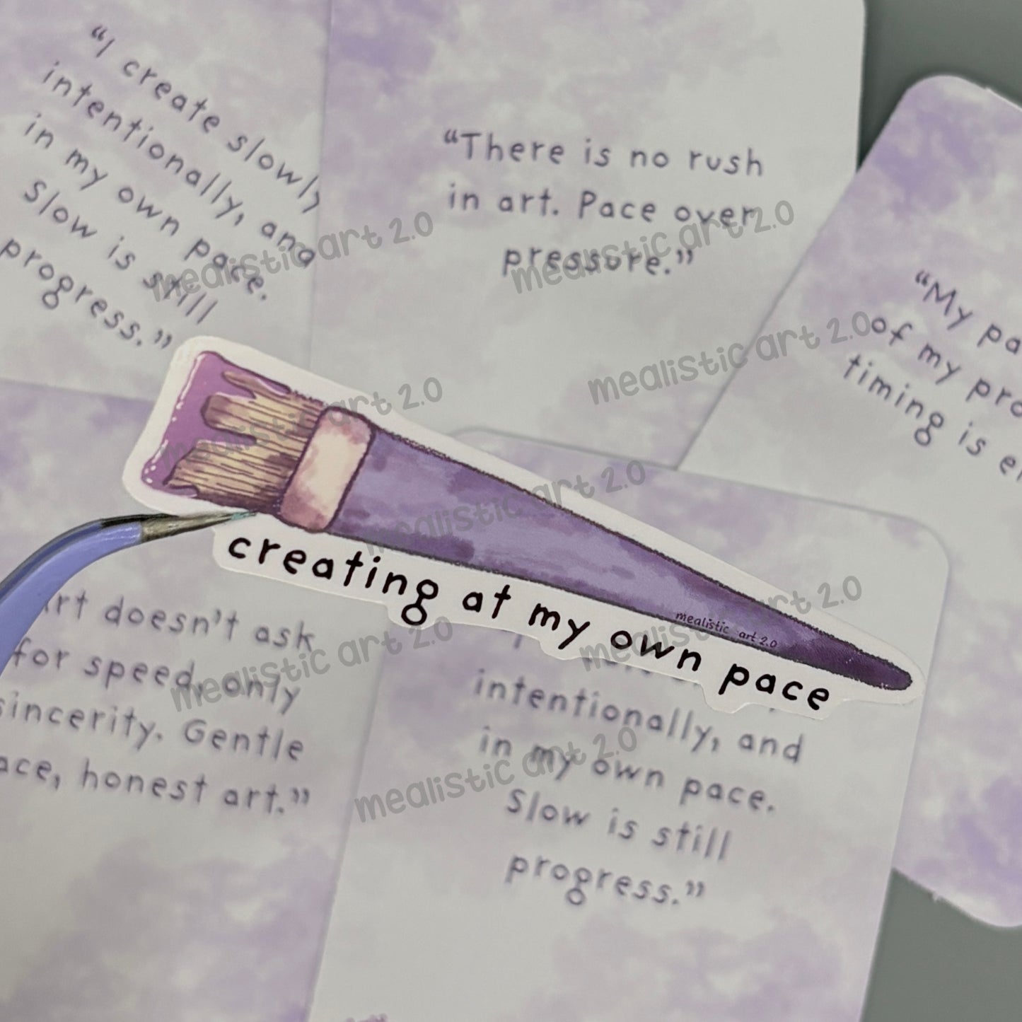 "Creating at My Own Pace" Brush Glossy Vinyl Sticker