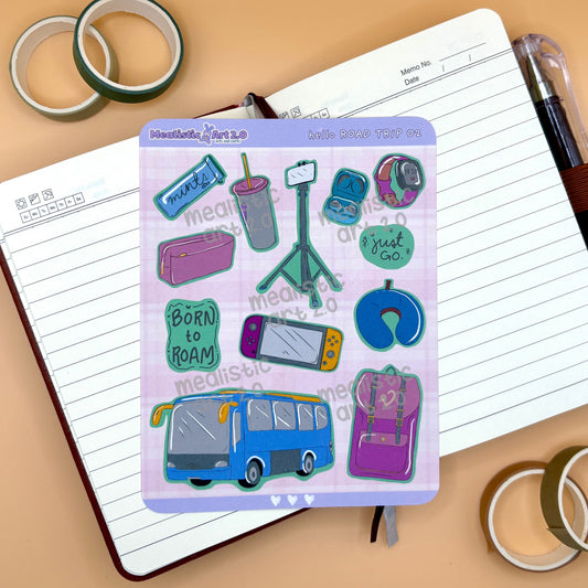 hello ROAD TRIP 02 Sticker Sheet Journal/Planner Stickers