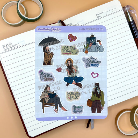 hello BOOKISH 02 Sticker Sheet Journal/Planner Stickers