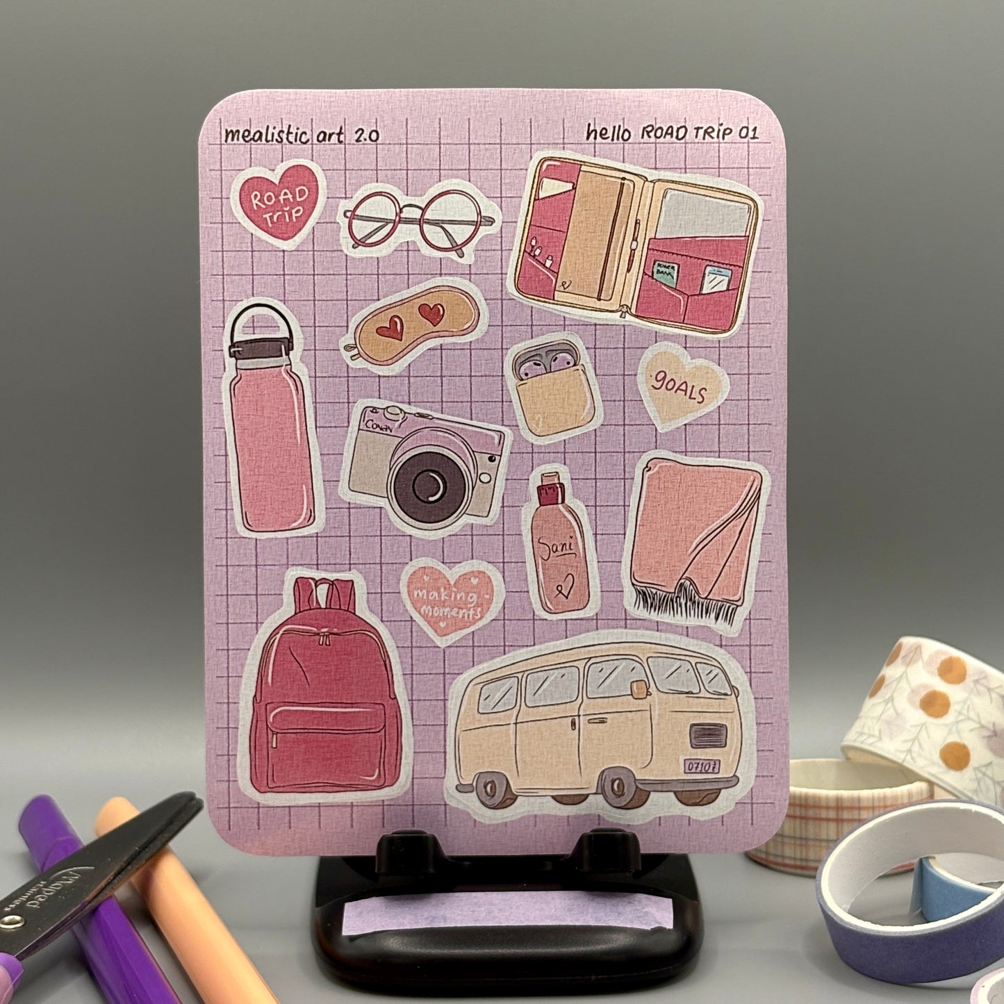 hello ROAD TRIP 01 Sticker Sheet Journal / Planner Stickers