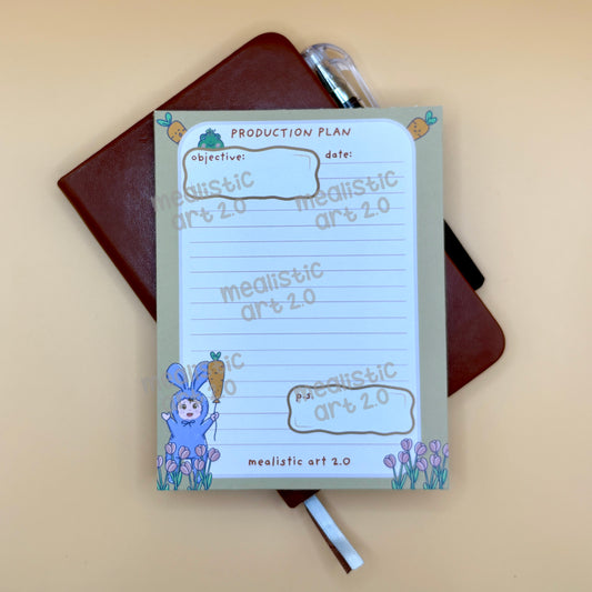 Production Plan Notepad | Art & Friends Edition