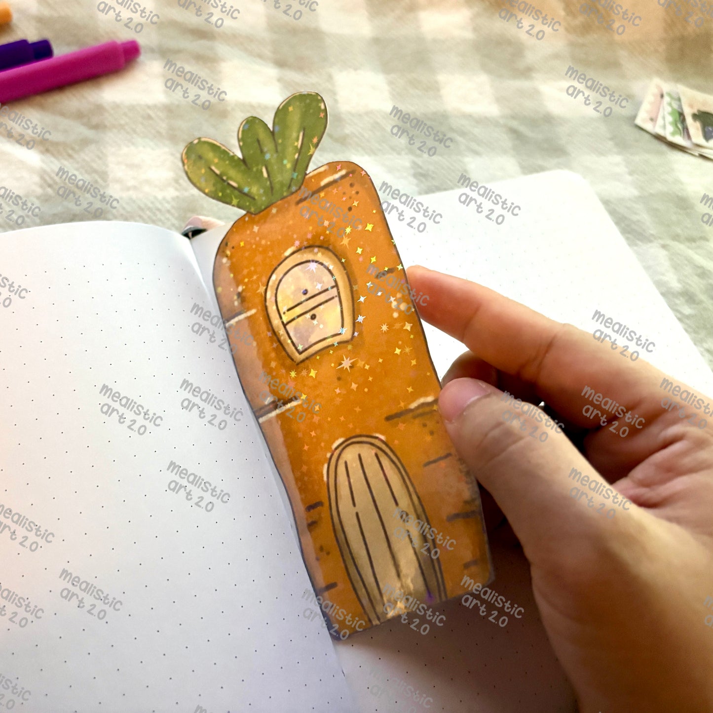 Holographic Carrot House Bookmark | Art & Friends Collection
