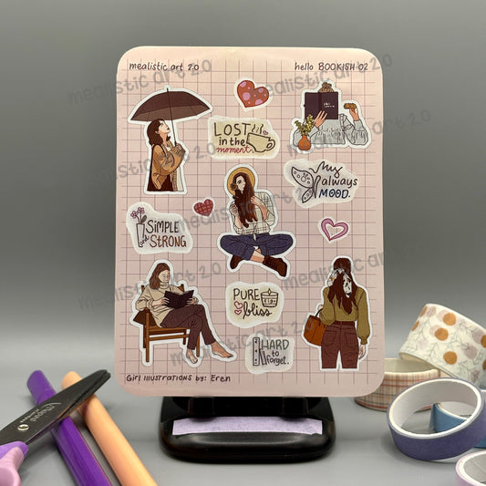 hello BOOKISH 02 Sticker Sheet Journal/Planner Stickers