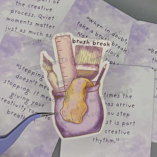 "Brush Break" Artist Tools Glossy Vinyl Sticker