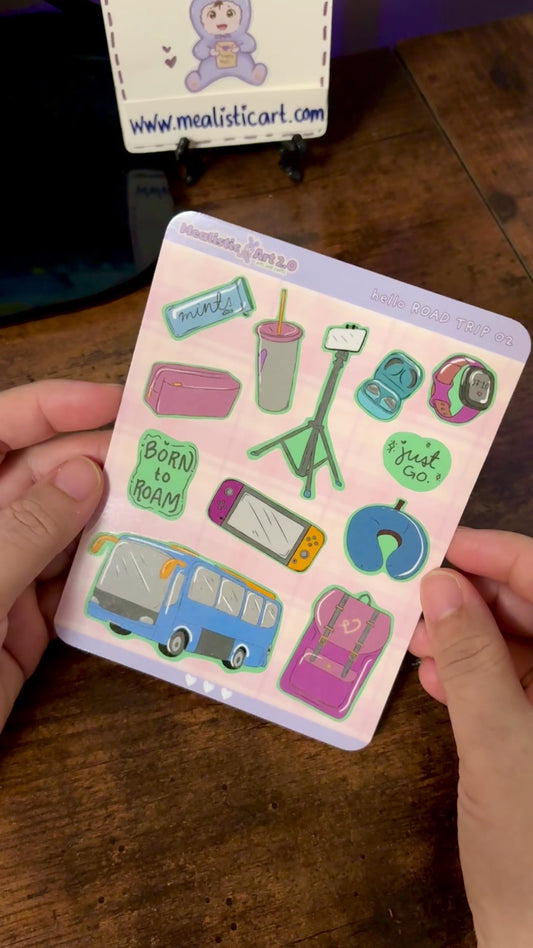 hello ROAD TRIP 02 Sticker Sheet Journal/Planner Stickers
