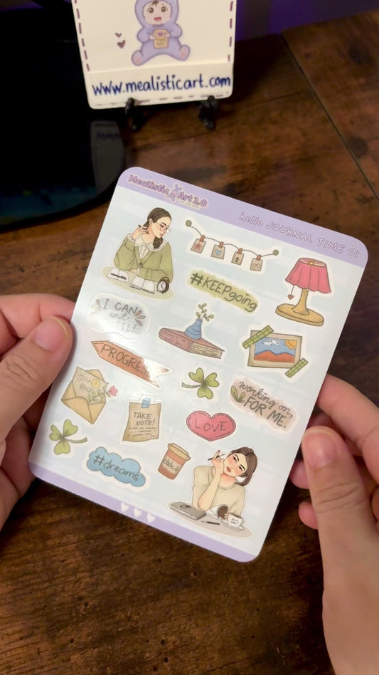 hello JOURNAL TIME 01 Sticker Sheet Journal/Planner Stickers