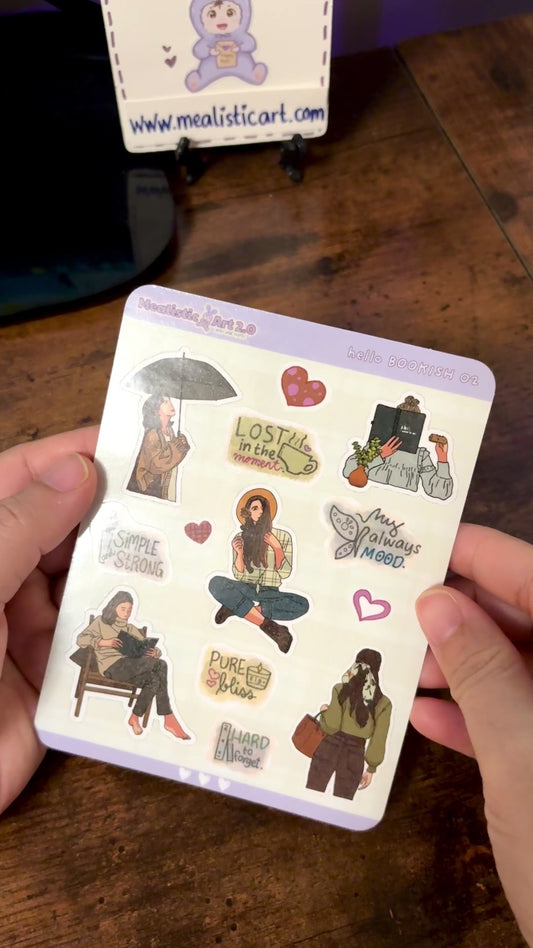 hello BOOKISH 02 Sticker Sheet Journal/Planner Stickers